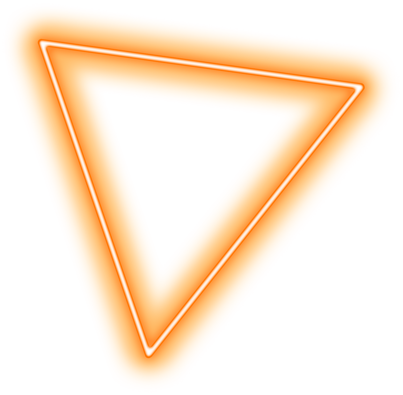 Glowing Orange Neon Triangle